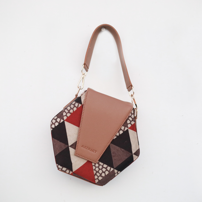 Geometric Hexbox - Hexagonal Kutchi Handcrafted Bag